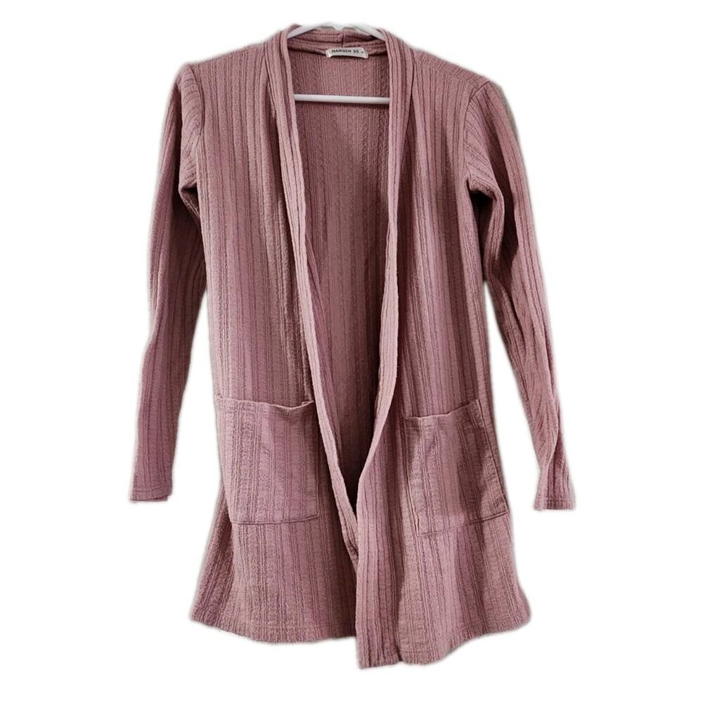 Pink Dusty Rose Pink Open Cardigan Womens Hanger 55 M